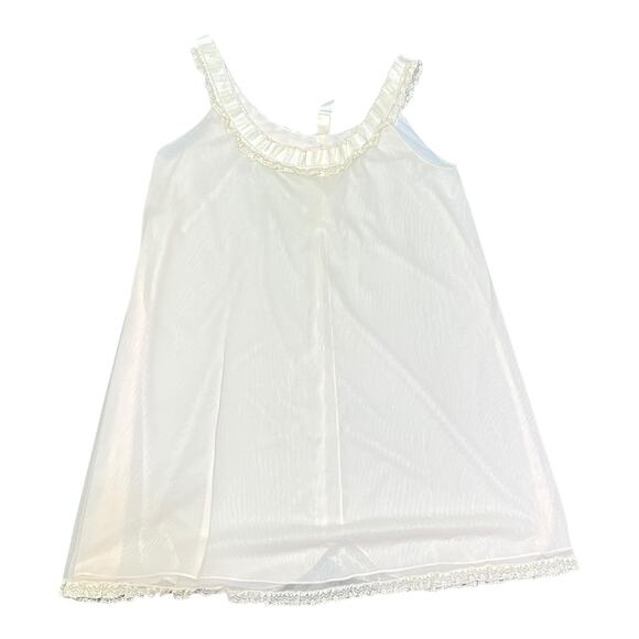 Vintage I. Magnin 2-Piece Peach Lace Peignoir Nightgown & Robe Set - Picture 11 of 15